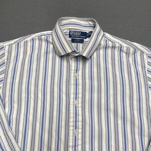 Polo Ralph Lauren Shirt Mens XL 17 Regent Custom Fit Long Sleeve‎ Striped Dress